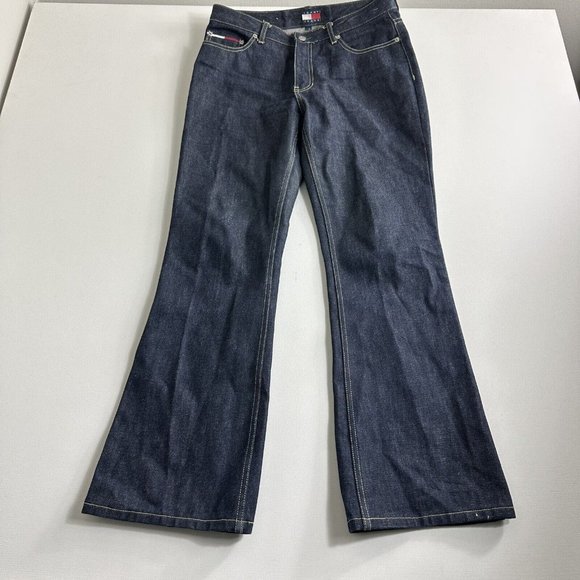 TOMMY HILFIGER Women's Size 9 Jeans Vintage‎  Low Rise Bootcut Stretch Dark wash - Picture 1 of 11